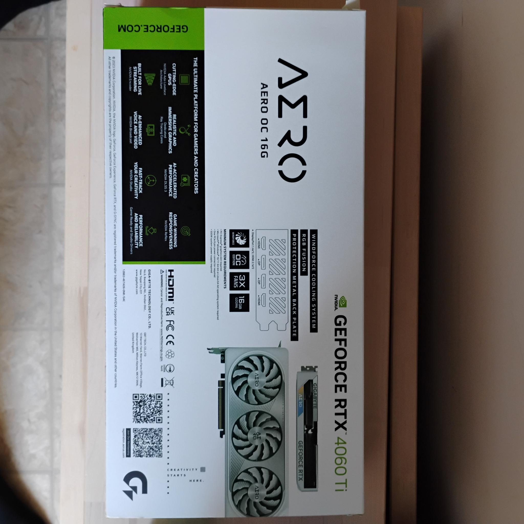 RTX 4060Ti 16gb Gigabyte Aero
