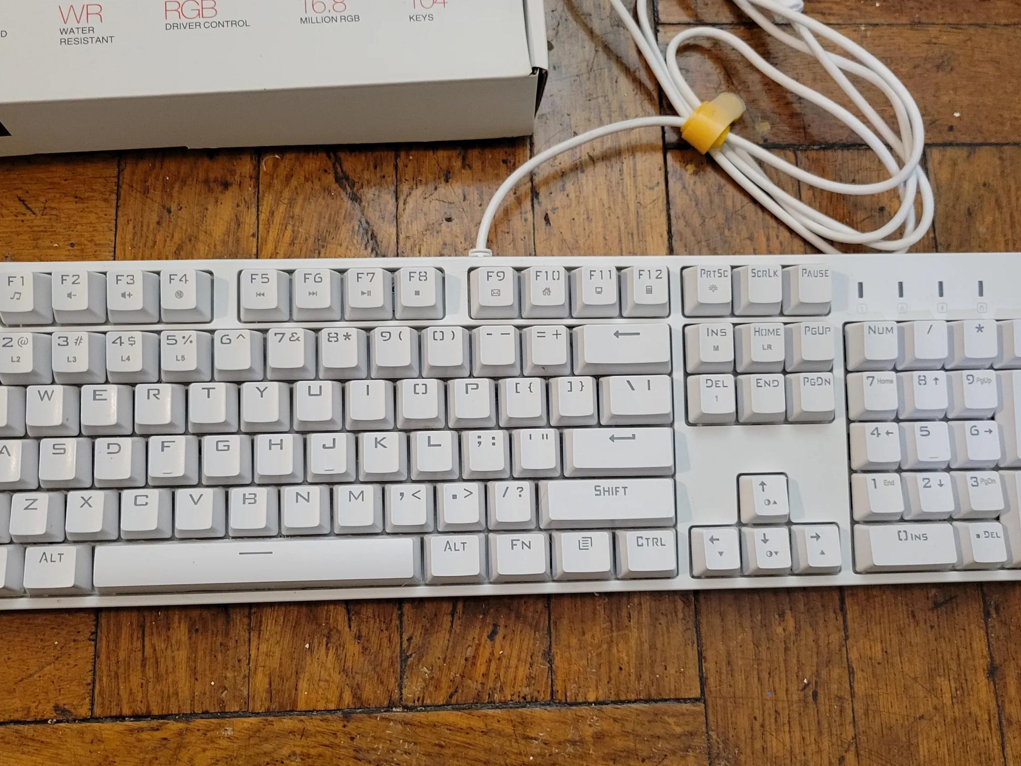 Keyboard DK5.0 LITE 1STPLAYER TKL RGB Mechanical USB Wired w/ Cherry MX Blue Switches Macros (White)