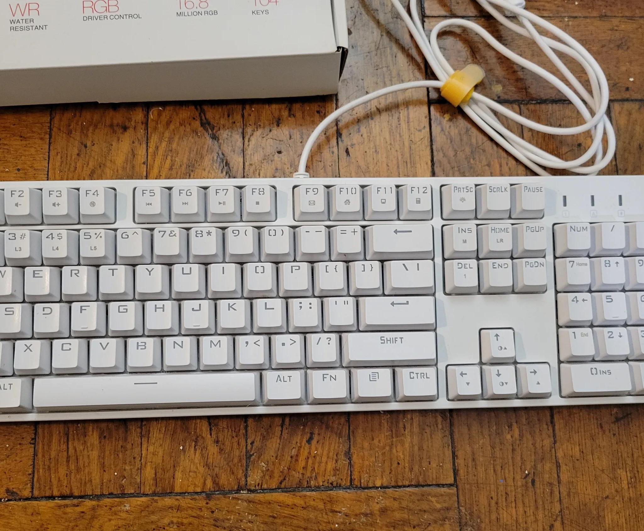 Keyboard DK5.0 LITE 1STPLAYER TKL RGB Mechanical USB Wired w/ Cherry MX Blue Switches Macros (White)