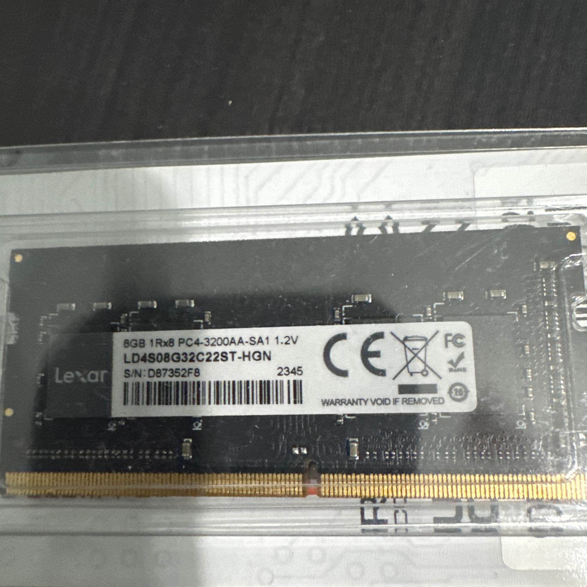 Lexar DDR4 3200mhz udimm RAM one stick