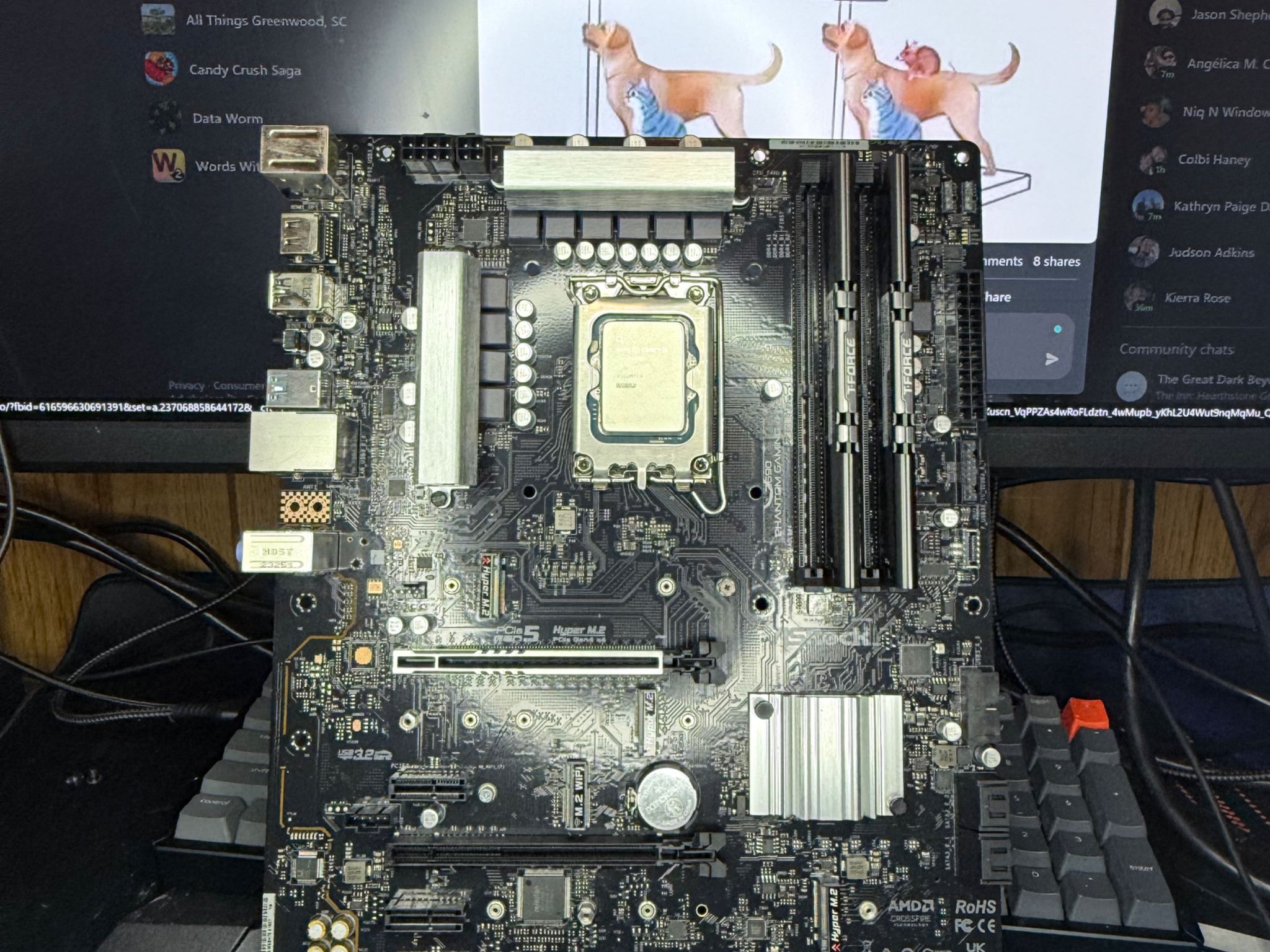 ASRock Z690 PG 4 D4+ i5 13600k+16gb 2x8GB DDR4 Teamgroup Vulcan 3600 CL 18