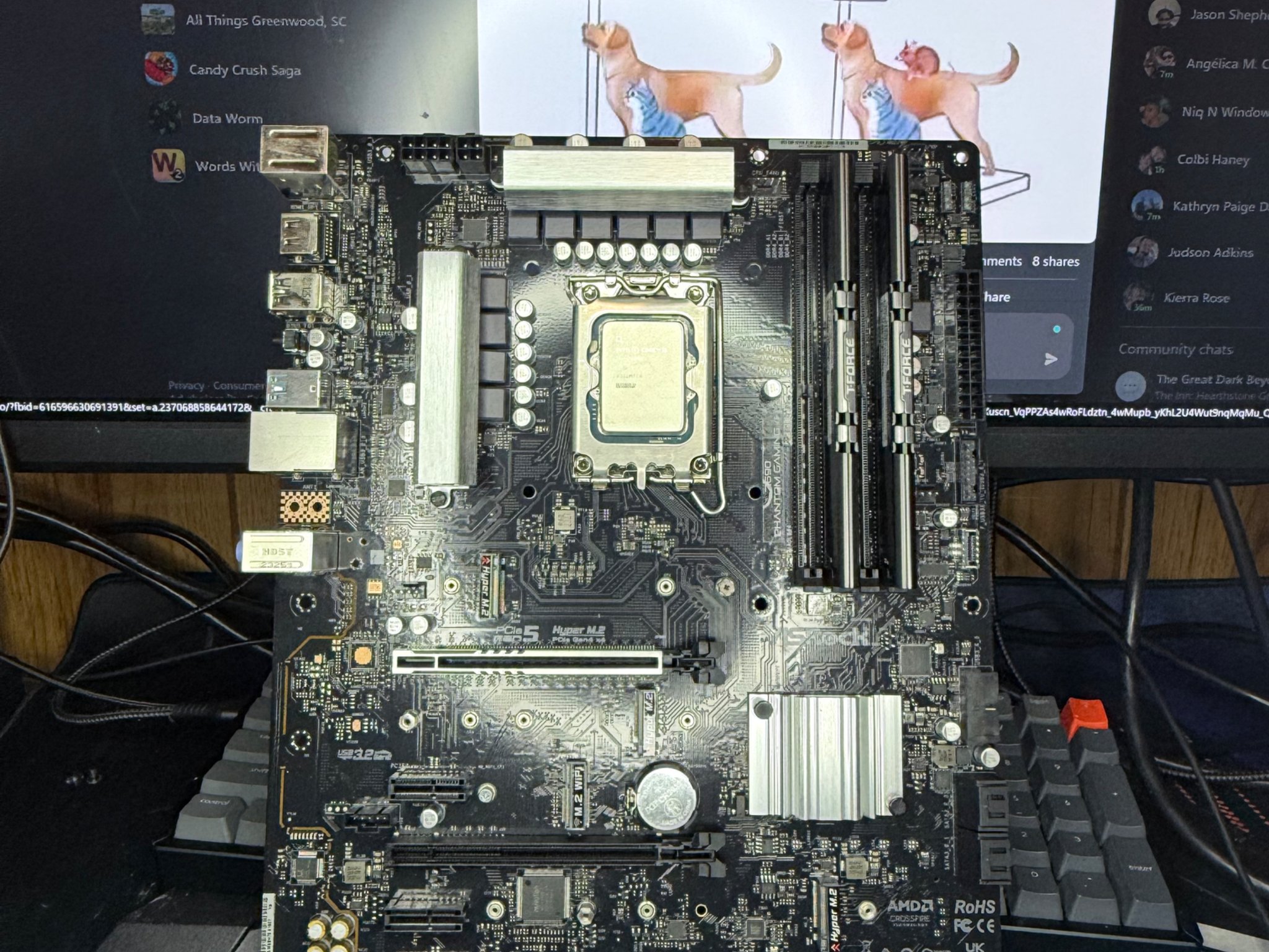 ASRock Z690 PG 4 D4+ i5 13600k+16gb 2x8GB DDR4 Teamgroup Vulcan 3600 CL 18