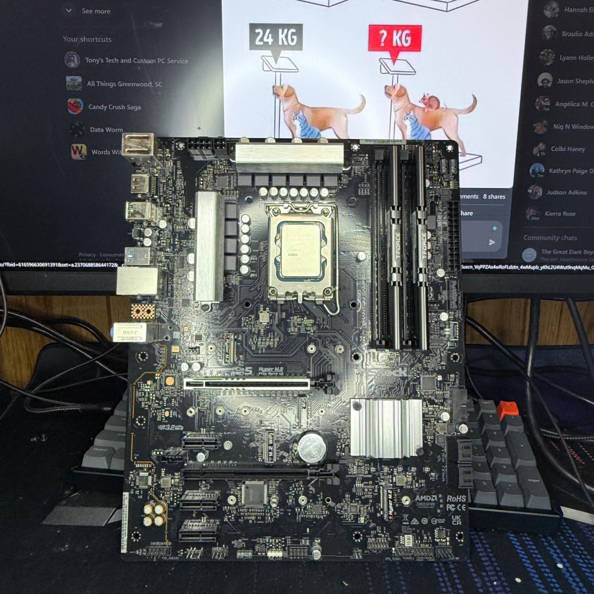 ASRock Z690 PG 4 D4+ i5 13600k+16gb 2x8GB DDR4 Teamgroup Vulcan 3600 CL 18