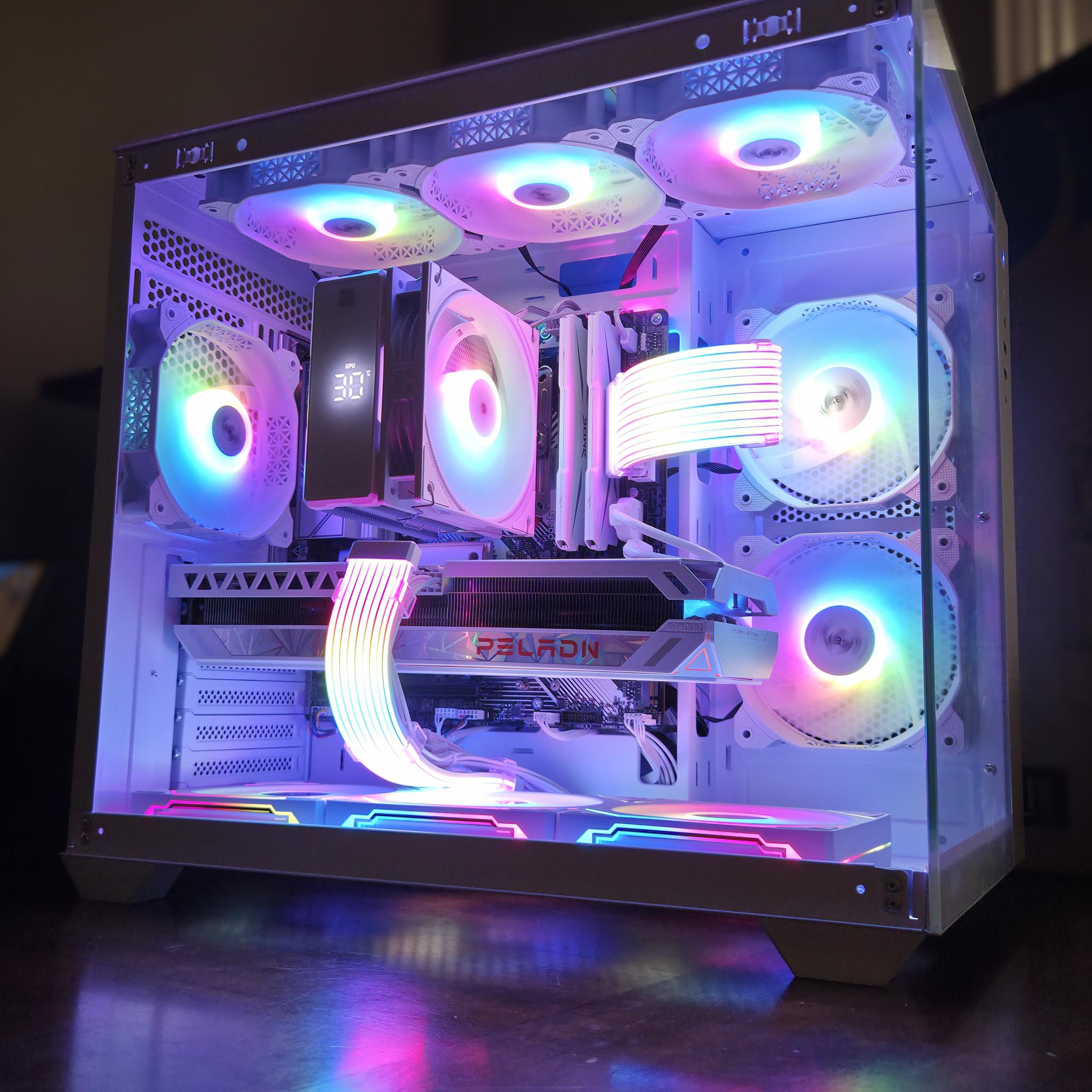The Yeti! ❄️ – Ryzen 5 7500F • RTX 3070 Ti • 32GB DDR5 6000 • Temp Display • 1440p Gaming PC