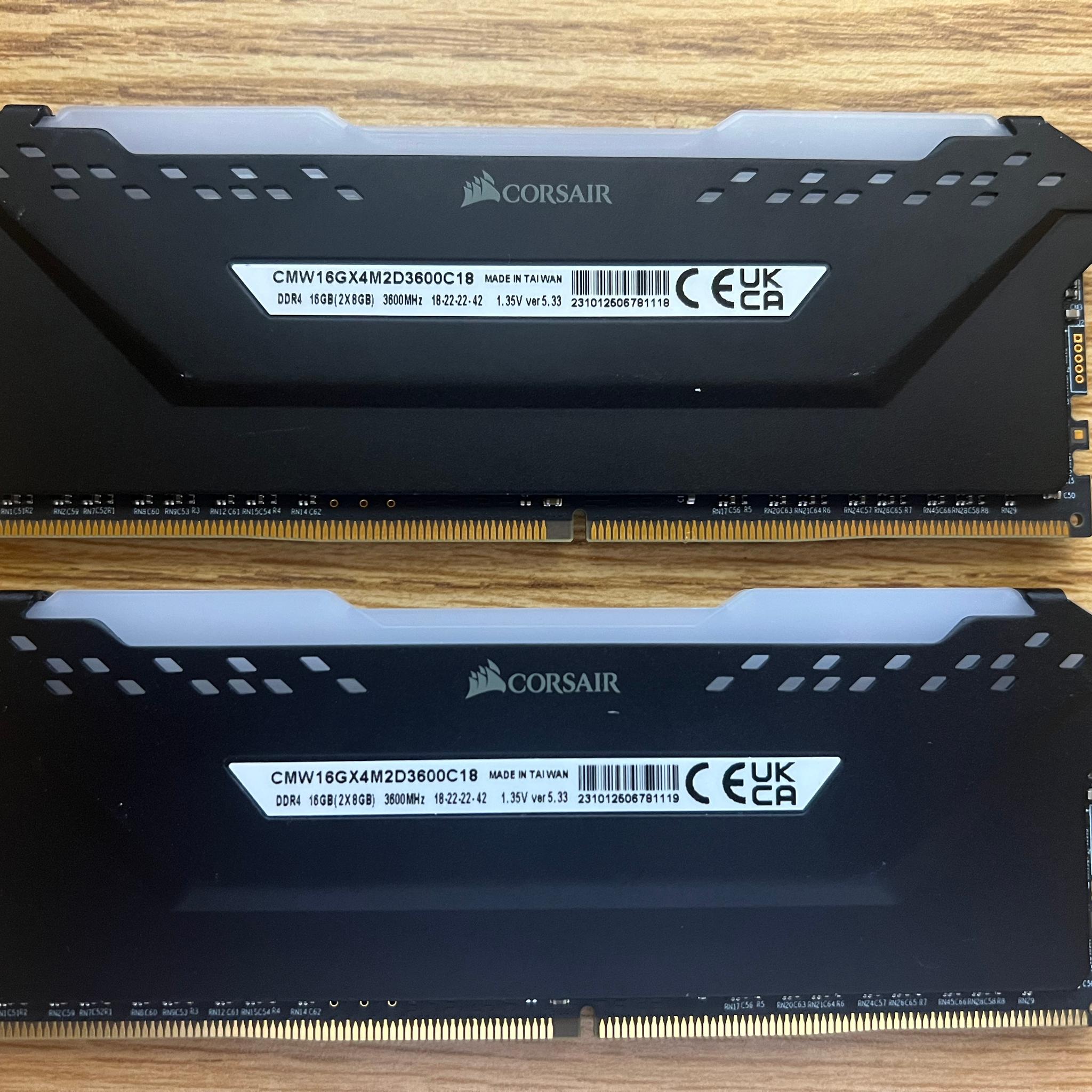 16GB (2x8GB) DDR4-3600MHz CL18 Corsair Vengeance RGB PRO RAM Memory
