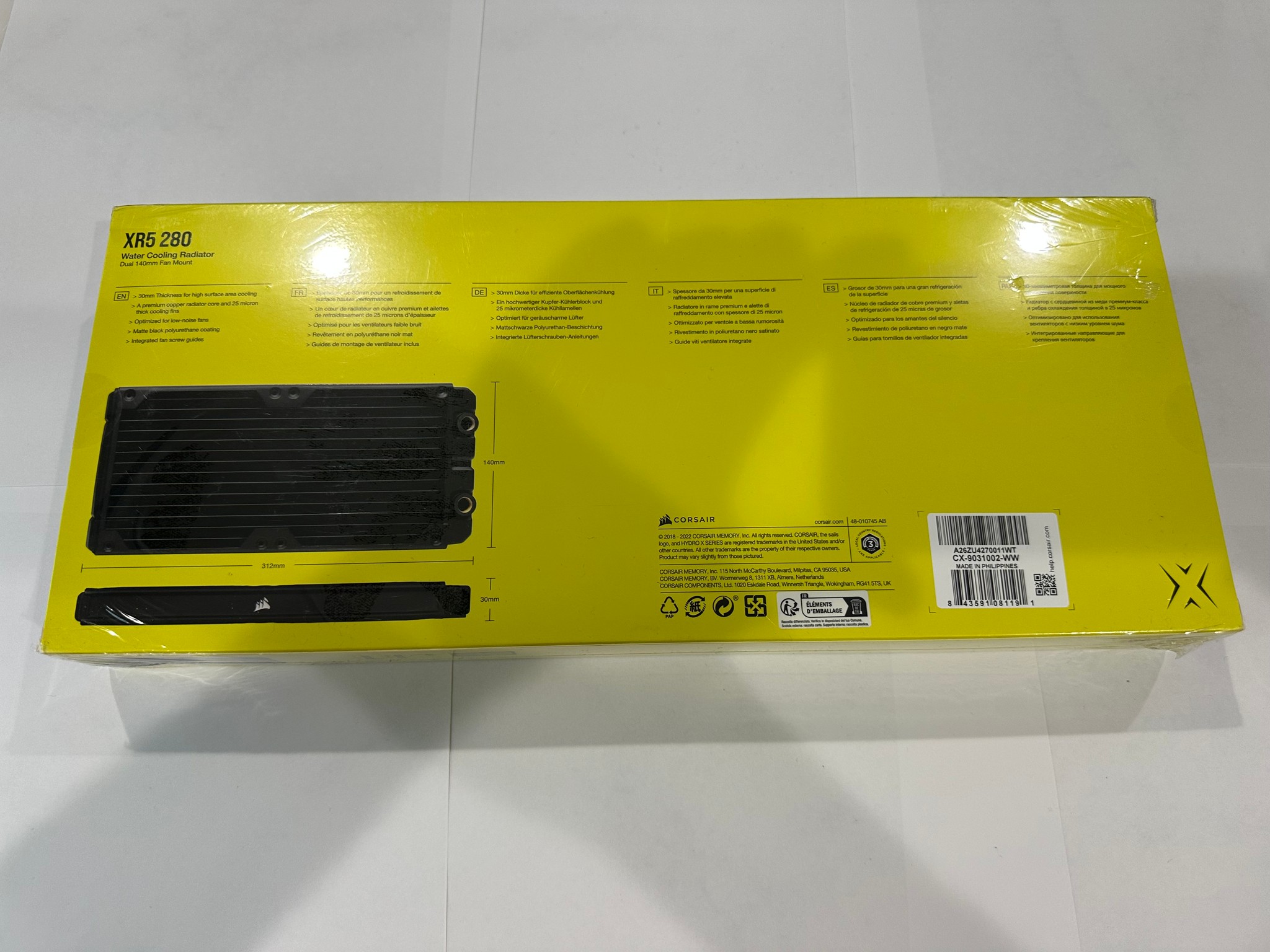 Corsair Hydro X Series XR5 280, Water Cooling Radiator, Black - BRAND NEW SEALED