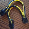 Power Cable 8 Pin Dual PCIe 8 Pin (6+2) Graphics Card PCI Express Power Adapter GPU VGA Y-Splitter