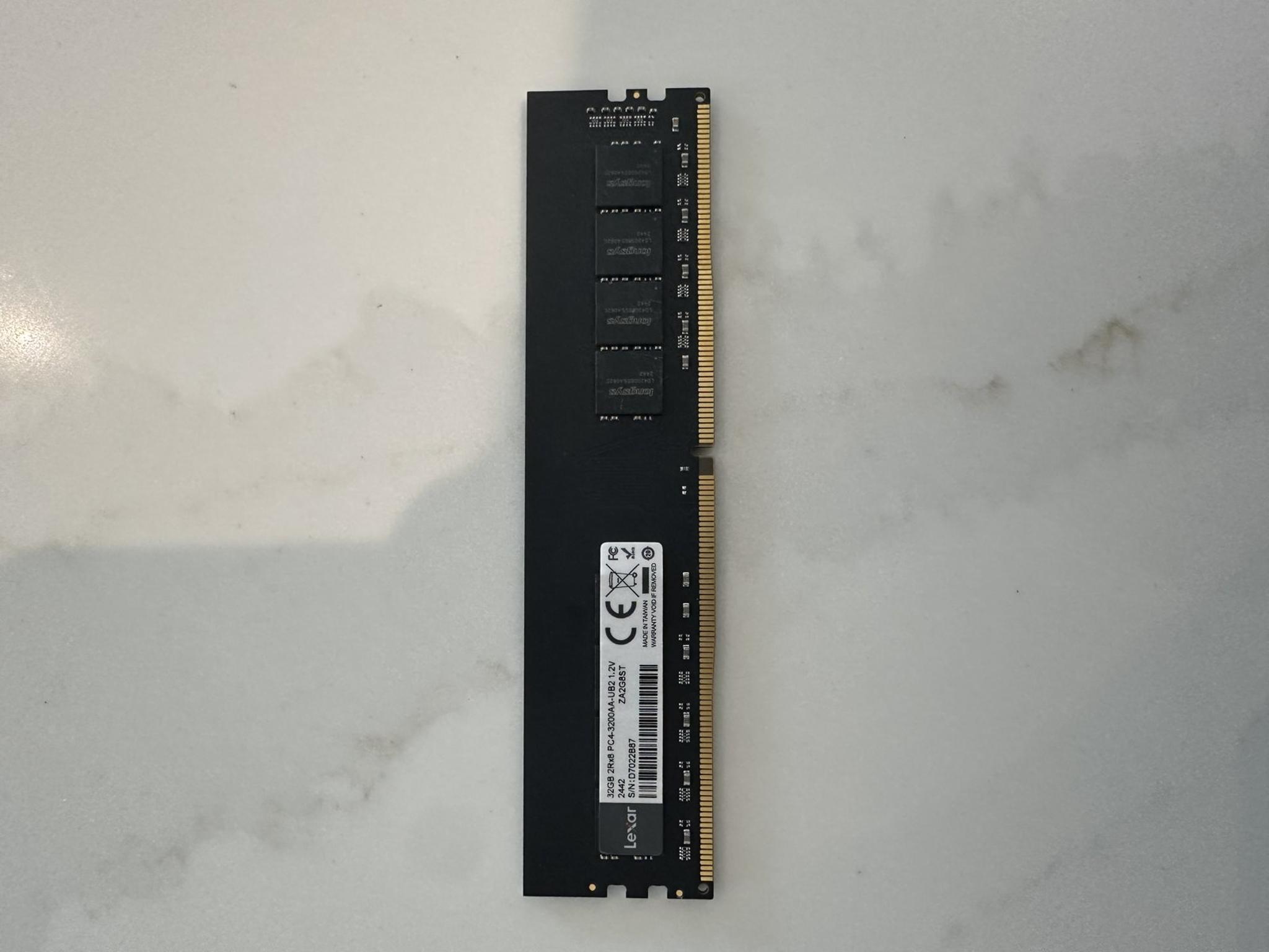 32GB DDR4 Lexar PC4-3200AA-UB2 Desktop RAM - Tested Working
