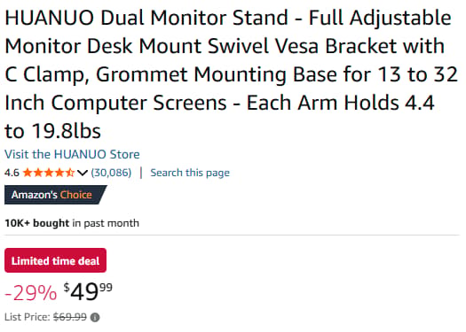 Full Adjustable Monitor Desk Mount