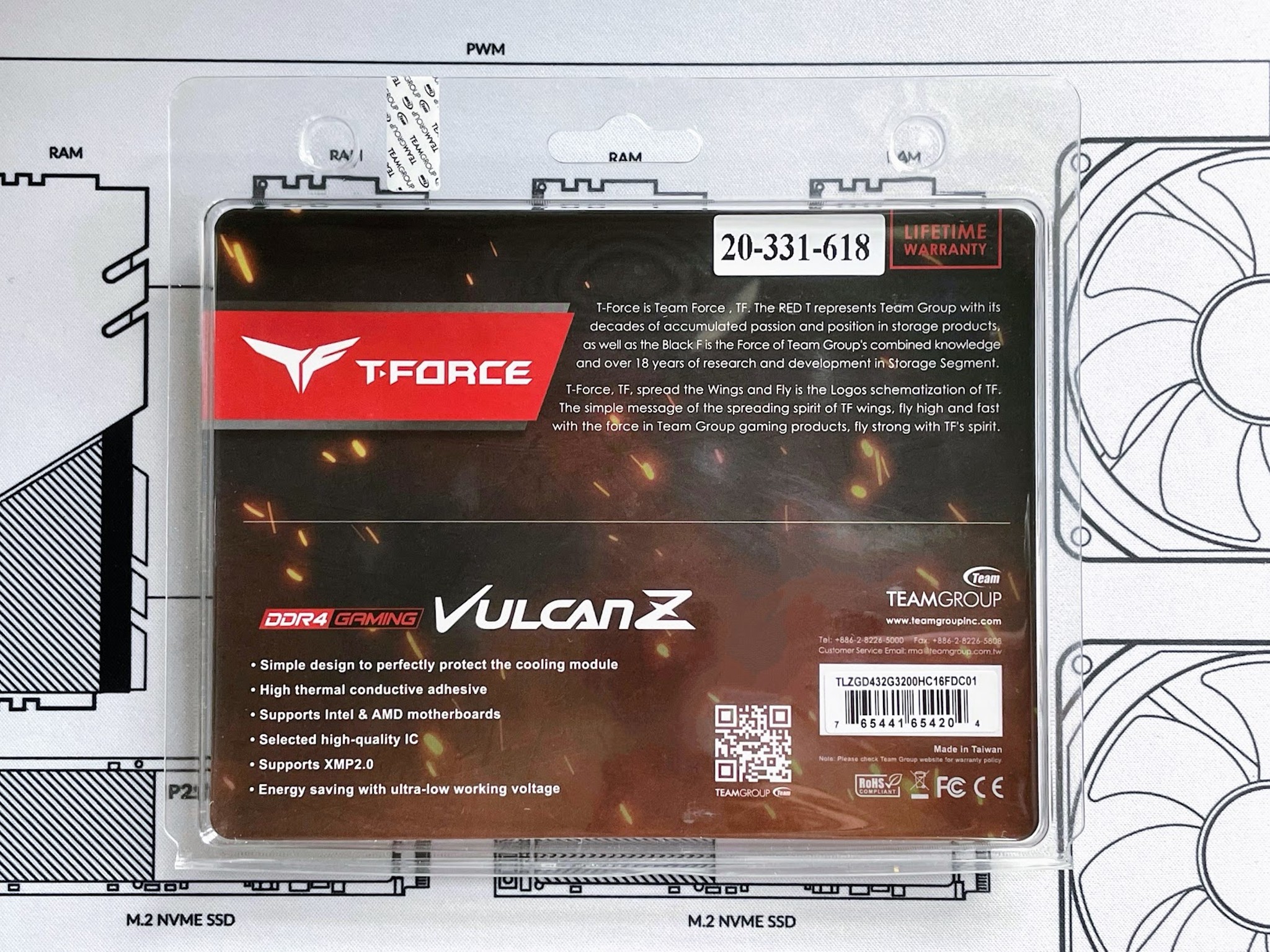 BNIB Team T-FORCE VULCAN Z 32GB Kit (2x16GB) 3200 MHz DDR4 CL16-20-20-40 @ 1.35V RAM Memory - Silver
