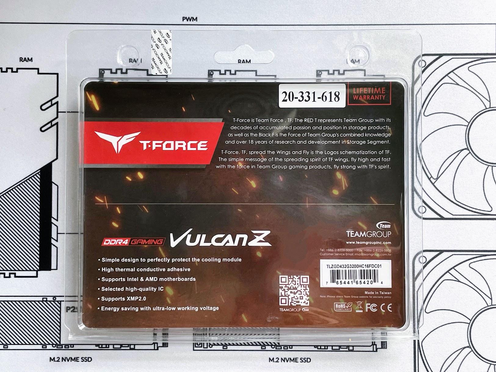 BNIB Team T-FORCE VULCAN Z 32GB Kit (2x16GB) 3200 MHz DDR4 CL16-20-20-40 @ 1.35V RAM Memory - Silver