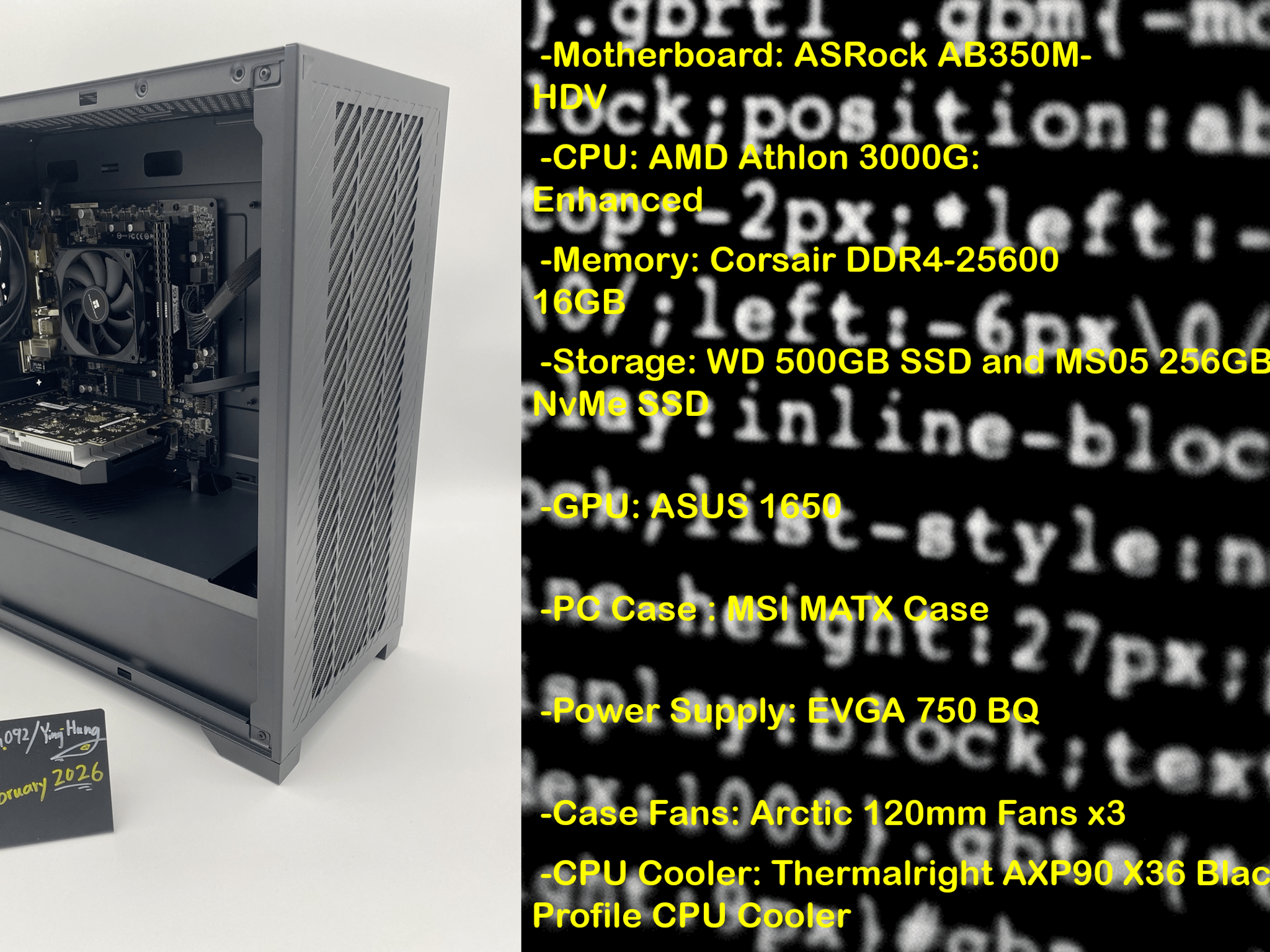 "Office 395" | 1650 | Athlon 3000G | DDR4 16GB | 756SGB Storage