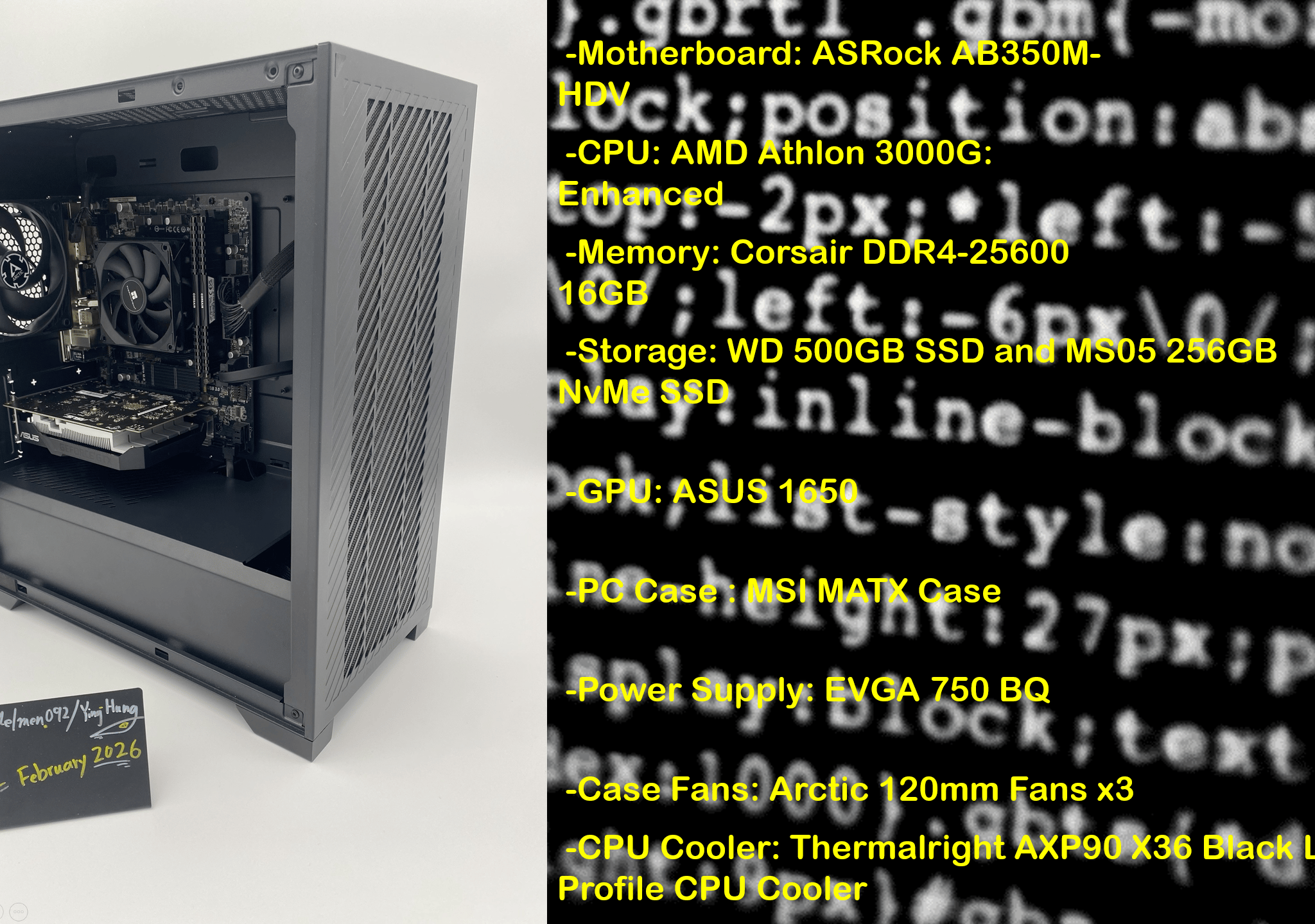 "Office 395" | 1650 | Athlon 3000G | DDR4 16GB | 756SGB Storage