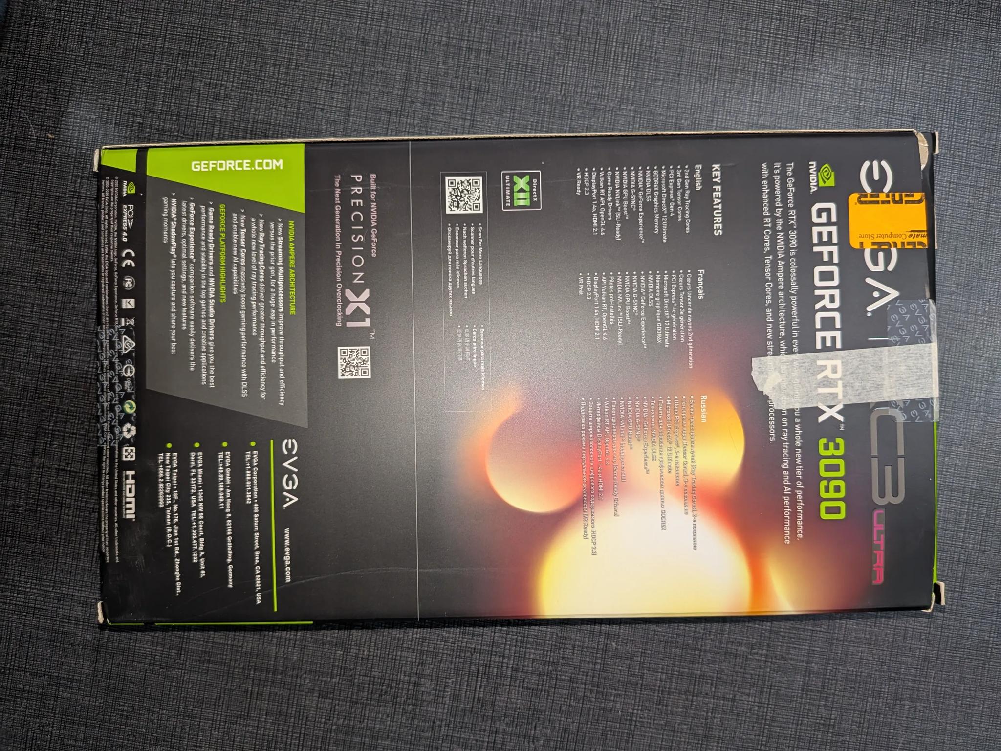 EVGA GeForce RTX 3090 XC3 Ultra 24GB GDDR6X - Used, In Original Box