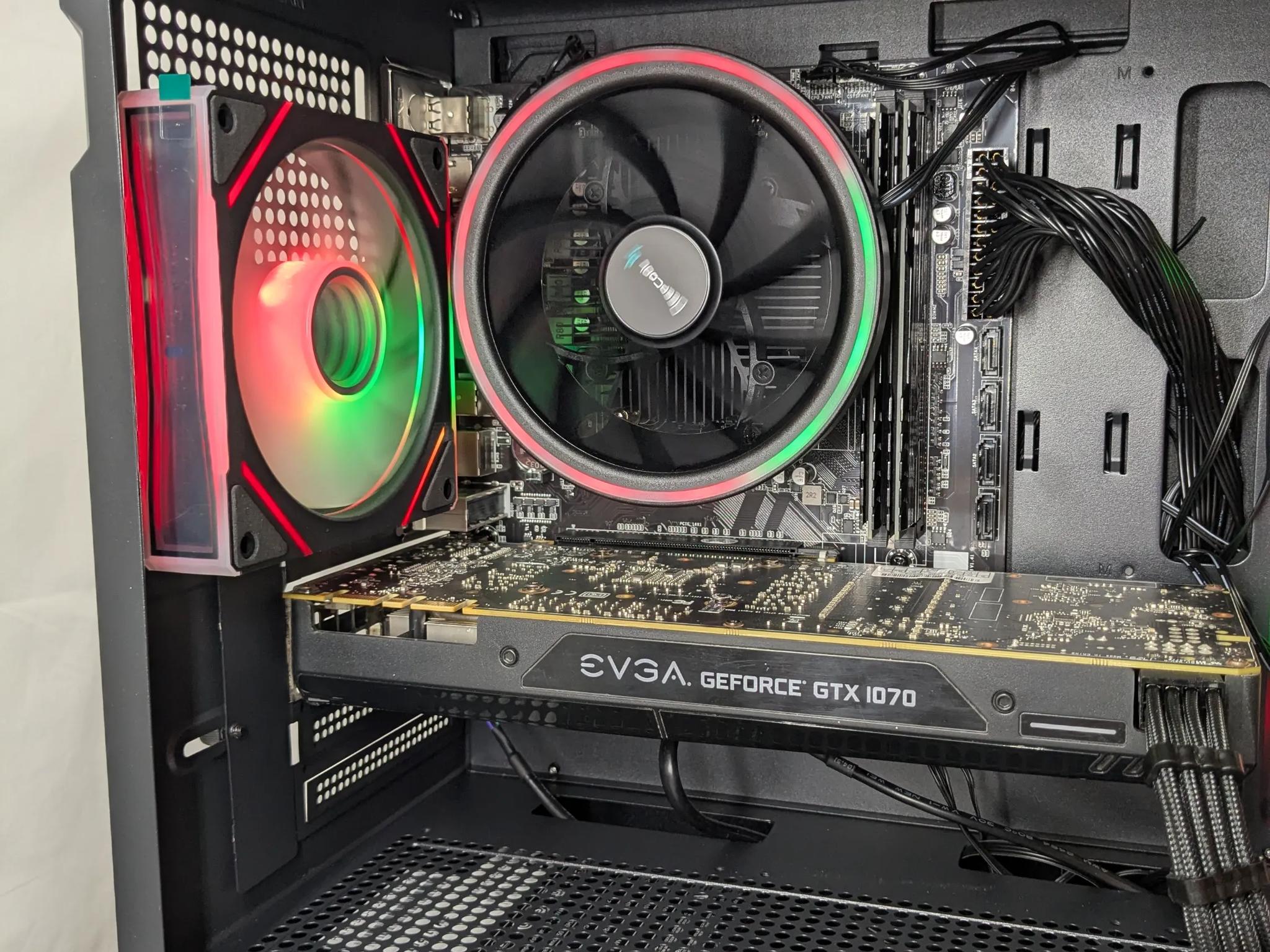 GTX 1070 Gaming PC – Ryzen 7 | 16GB DDR4 | 500GB NVMe | DeepCool Cooler | ARGB Glass Case