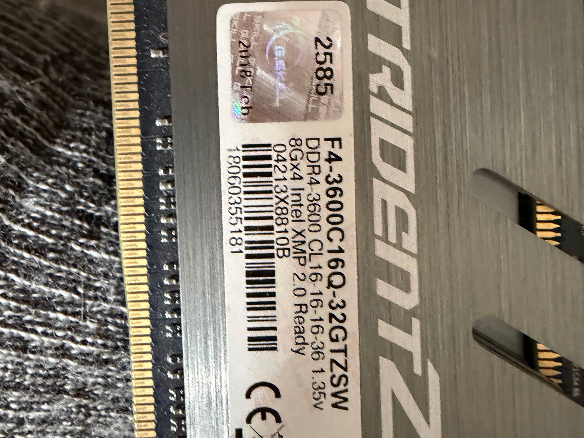 Mismatched 16gb DDR4 I legally and discretely procured from the Las Vegas sphere