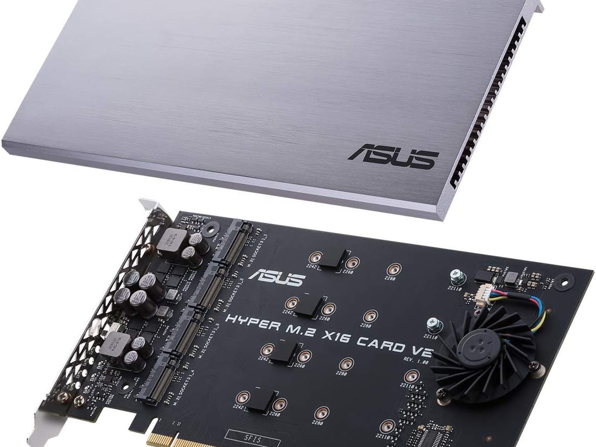 ASUS Hyper M.2 X16 PCIe 3.0 X4 Expansion V2 Supports 4 NVMe M.2 Intel VROC AMD Ryzen Threadripper