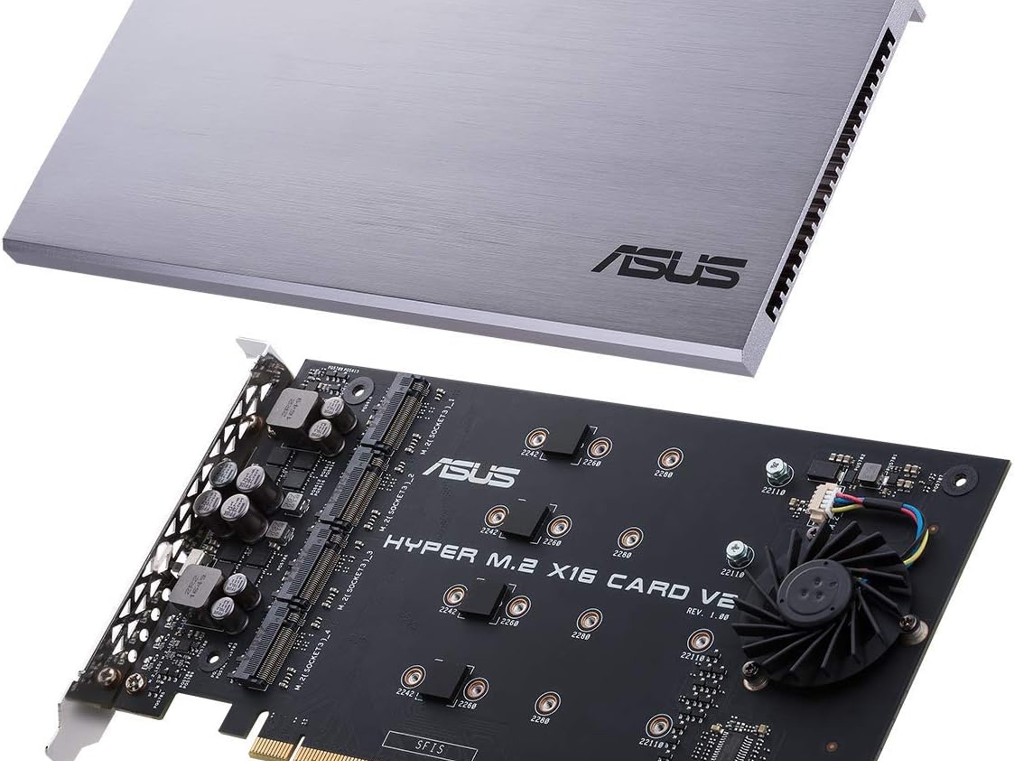 ASUS Hyper M.2 X16 PCIe 3.0 X4 Expansion V2 Supports 4 NVMe M.2 Intel VROC AMD Ryzen Threadripper