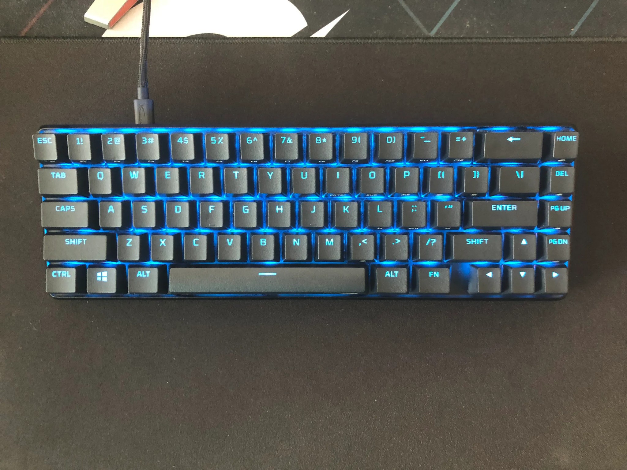 HyperX 65% Mechanical Keyboard W/ Linear Red Switches (Left Shift Stabilizer Popped Off)