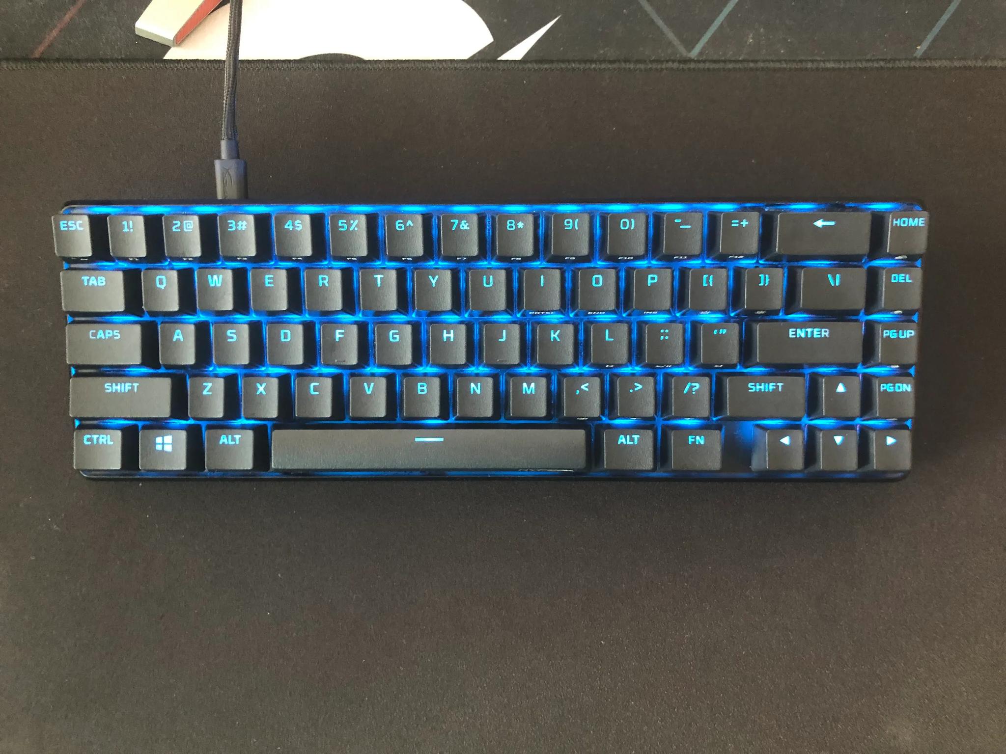 HyperX 65% Mechanical Keyboard W/ Linear Red Switches (Left Shift Stabilizer Popped Off)