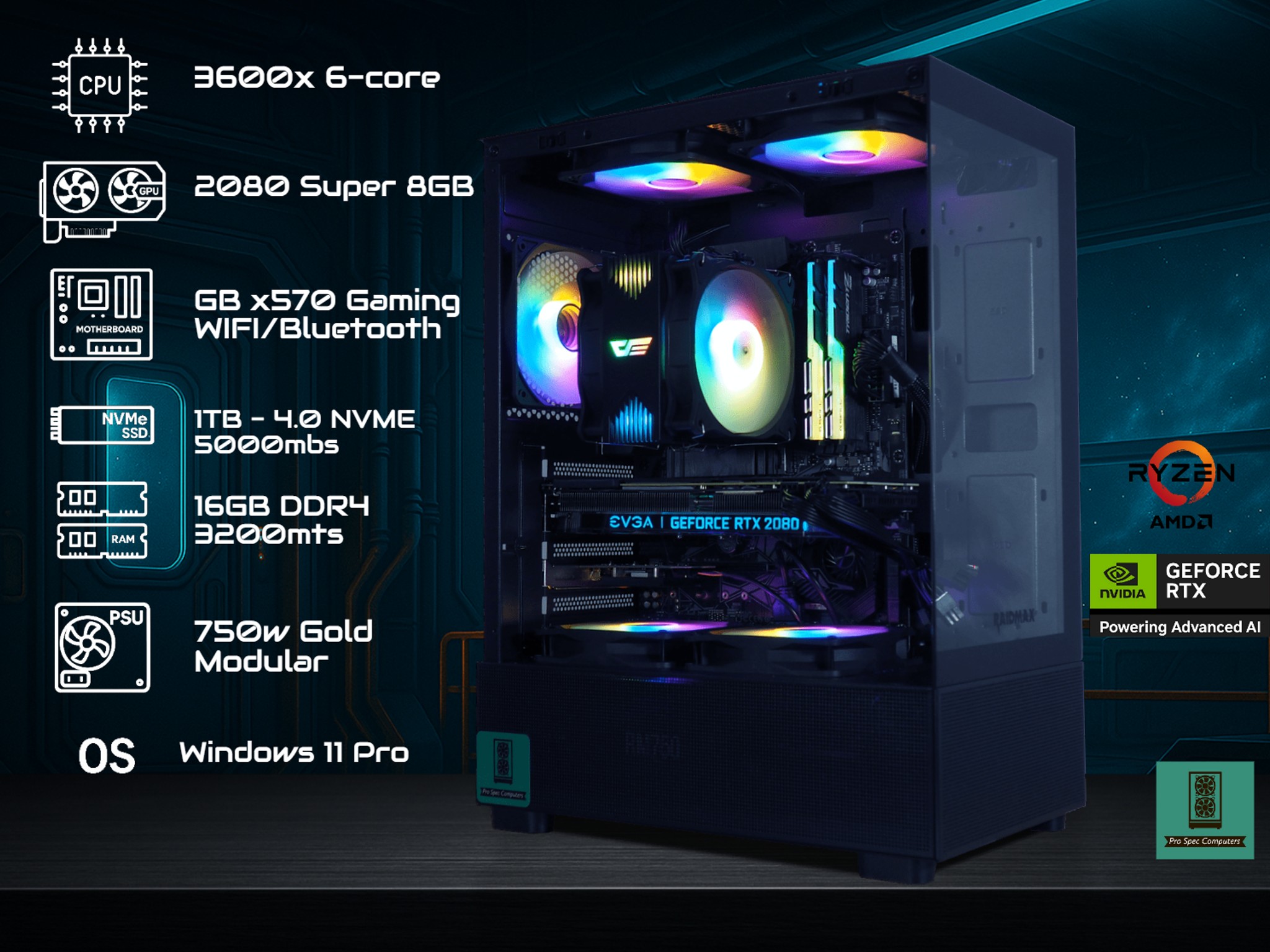 The Performance -  2080 Super | AM4 | 16gb DDR4| 1tb SSD | 750w | WIFI/BT