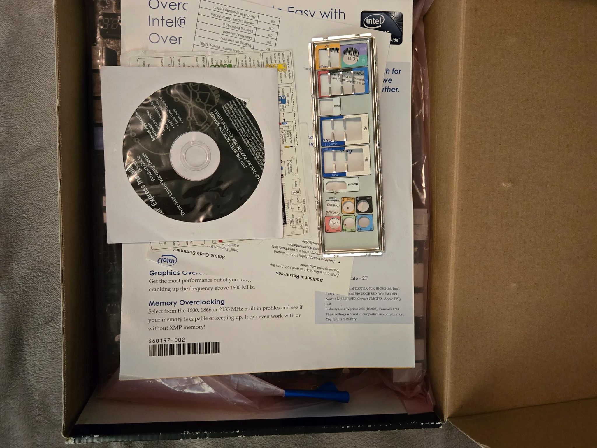 Intel DZ77GA-70K Gaming Motherboard in box