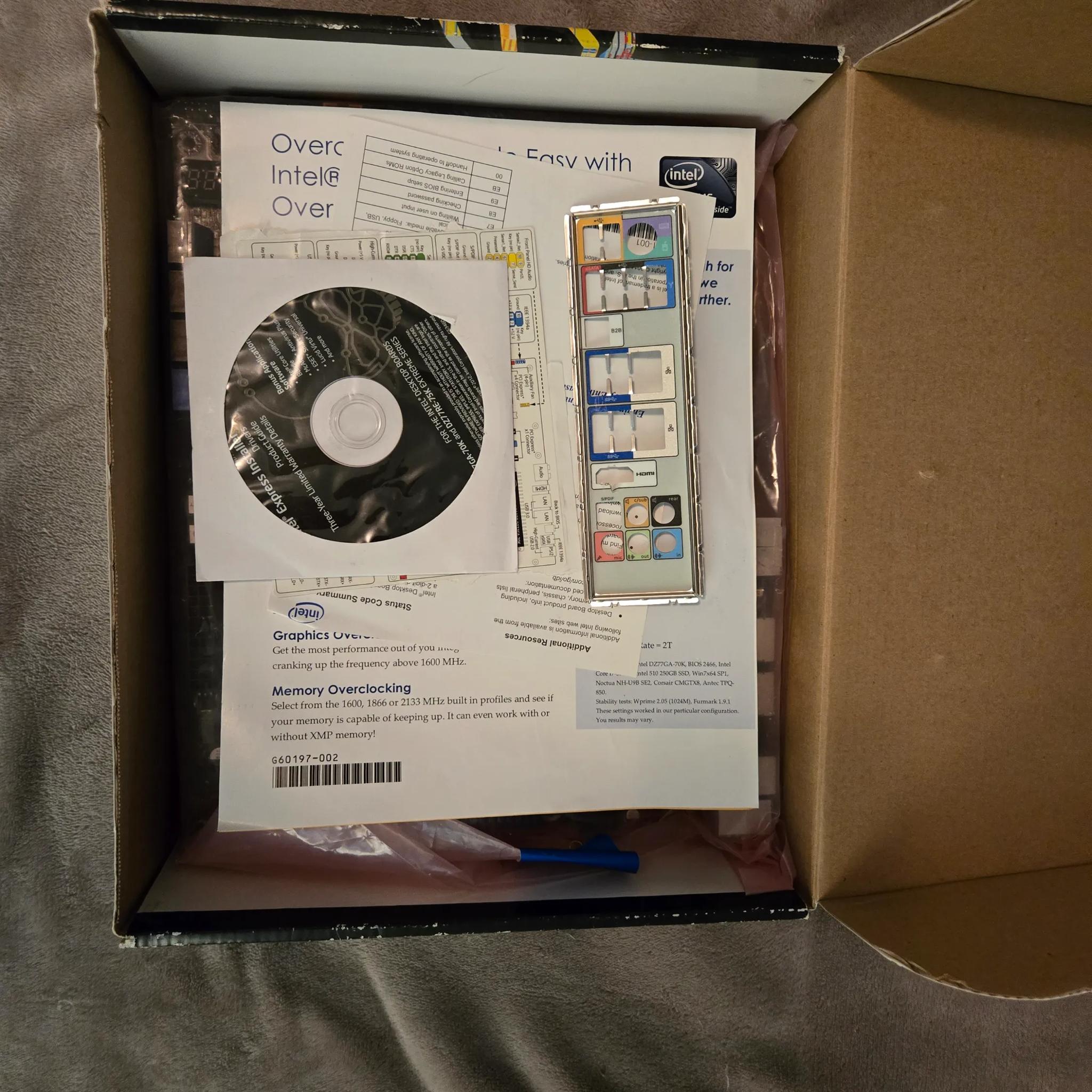 Intel DZ77GA-70K Gaming Motherboard in box