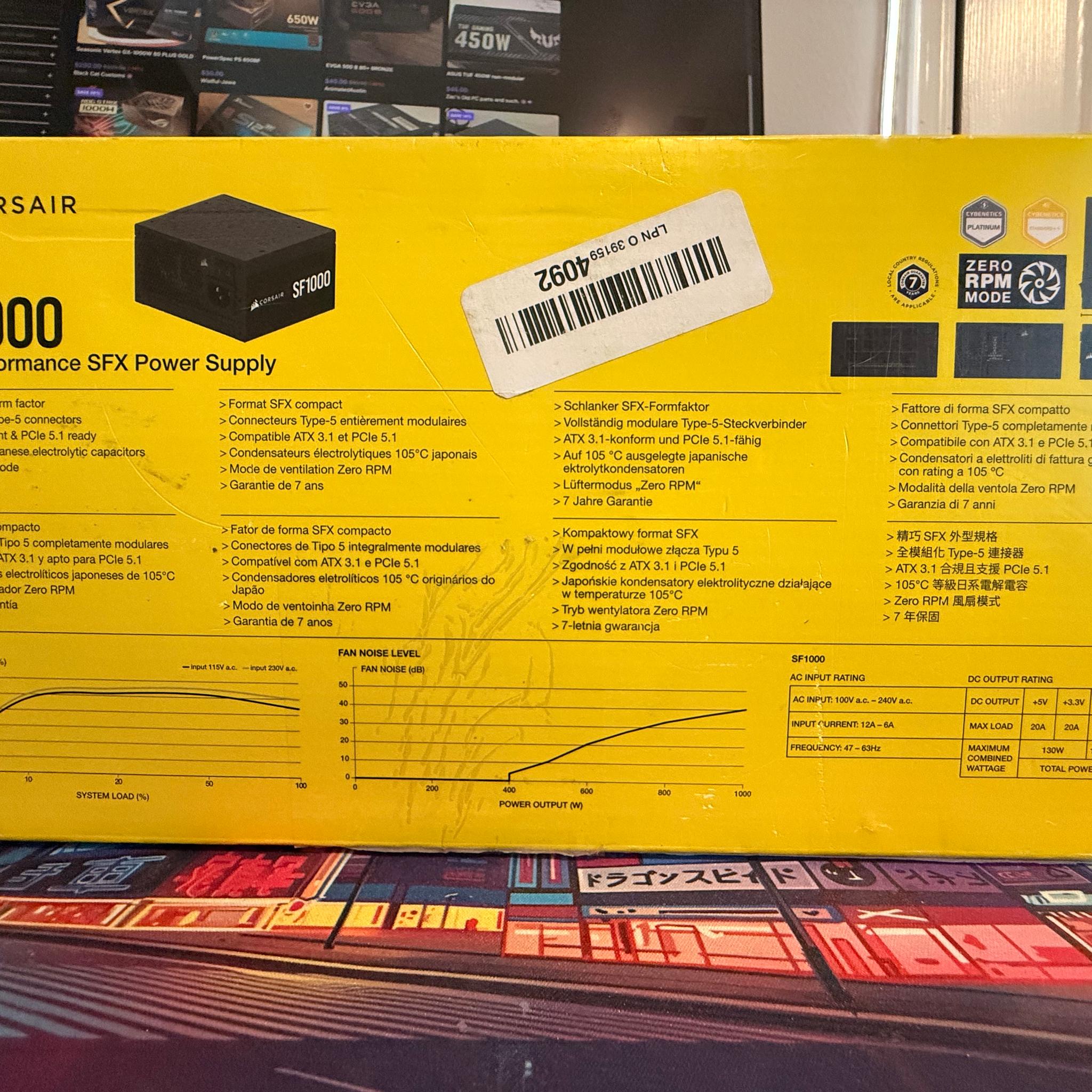 Corsair RM850x SFX mini power supply for ITX