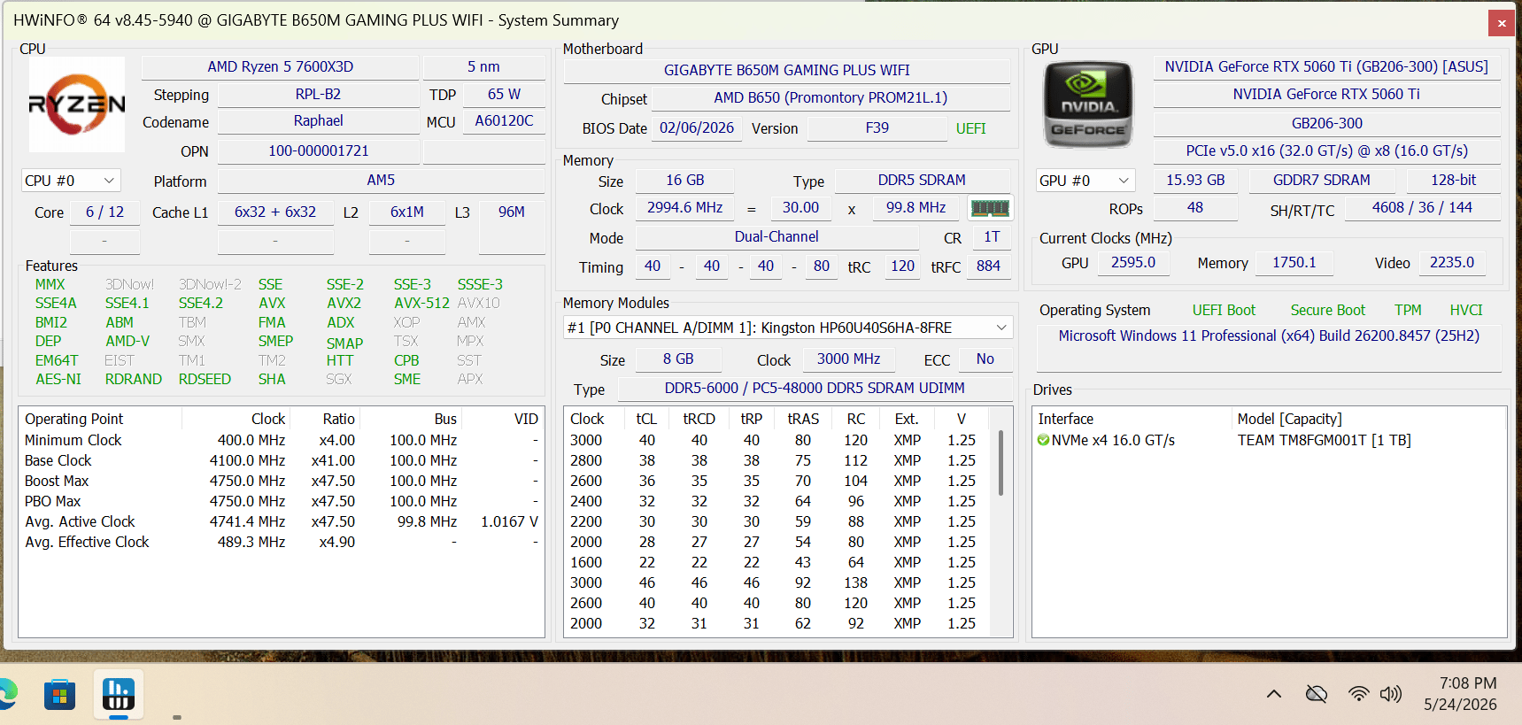 Clean Wood Jonsbo V12 1440P Build - 7600X3D | 5060 TI 16GB | 1TB NVME
