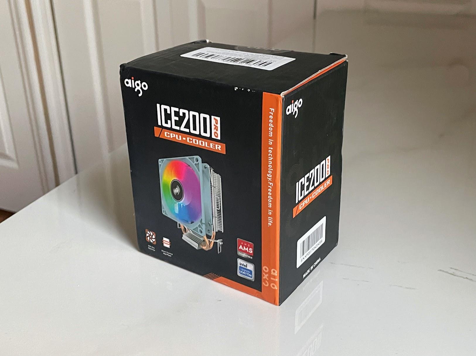 BNIB Aigo ICE200PRO 2 Heatpipes CPU Air Cooler 3PIN Fan w/ Intel 115X/1200/1700 AMD AM4/AM5 mounting