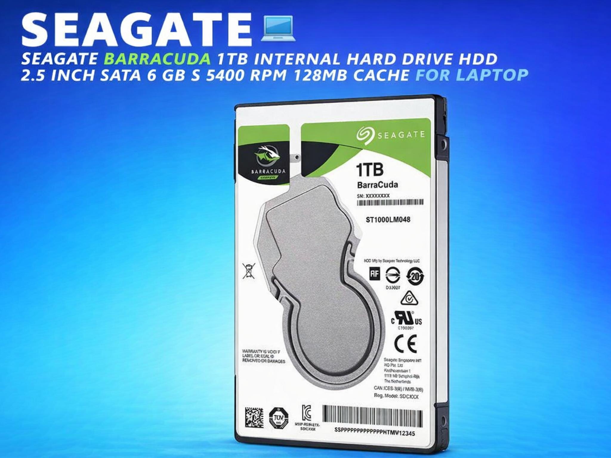 Seagate BarraCuda 1TB 2.5” SATA 6Gb/s Hard Drive – ST1000LMA48