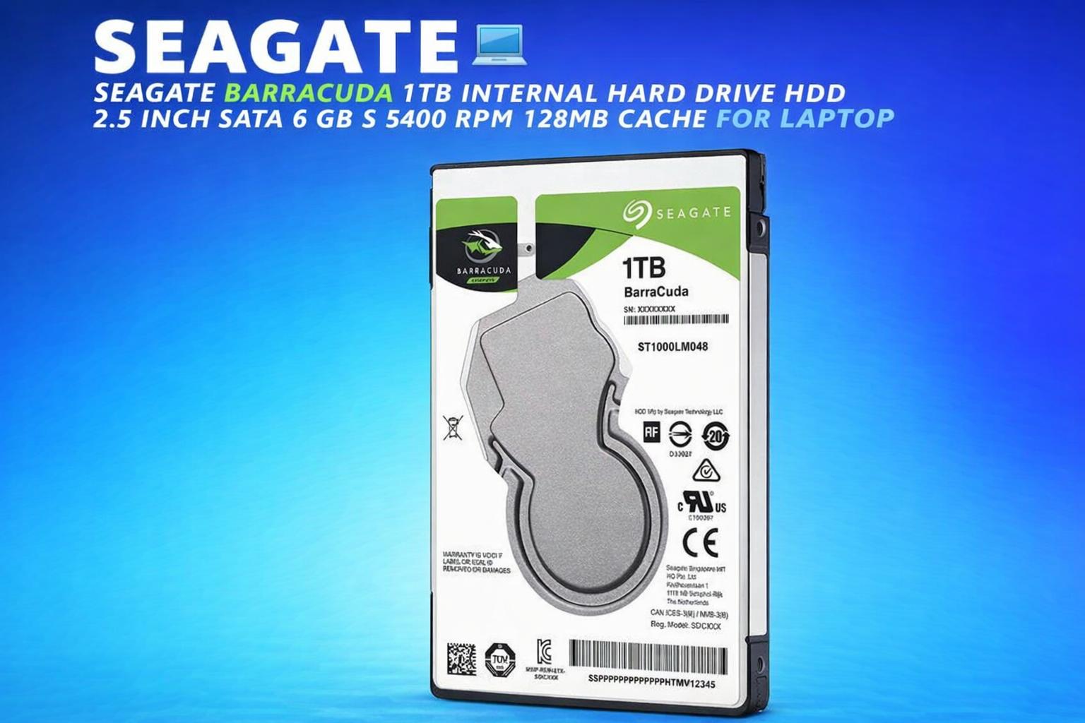 Seagate BarraCuda 1TB 2.5” SATA 6Gb/s Hard Drive – ST1000LMA48