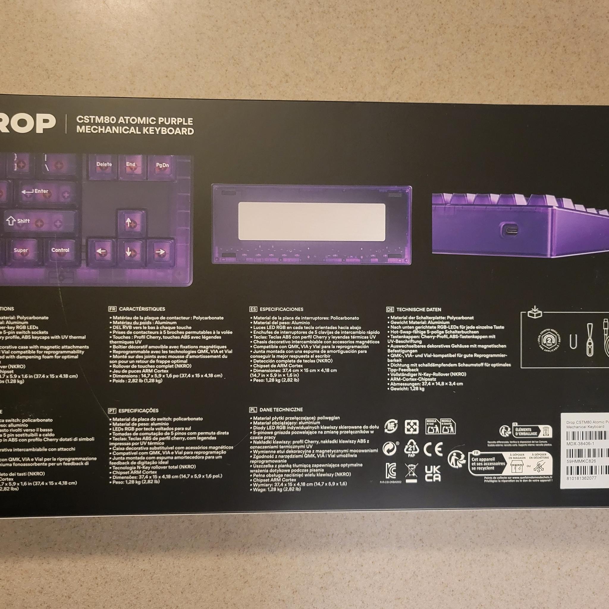 Brand New!! DROP CSTM80 Atomic Purple