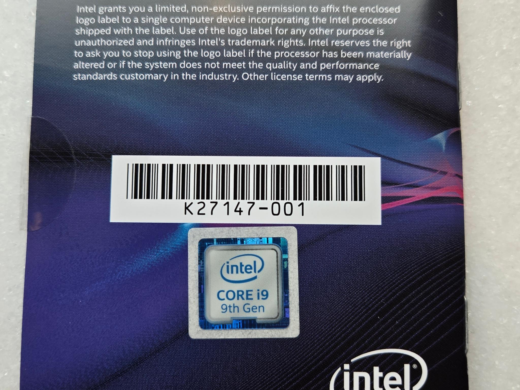 Intel i9 9900k