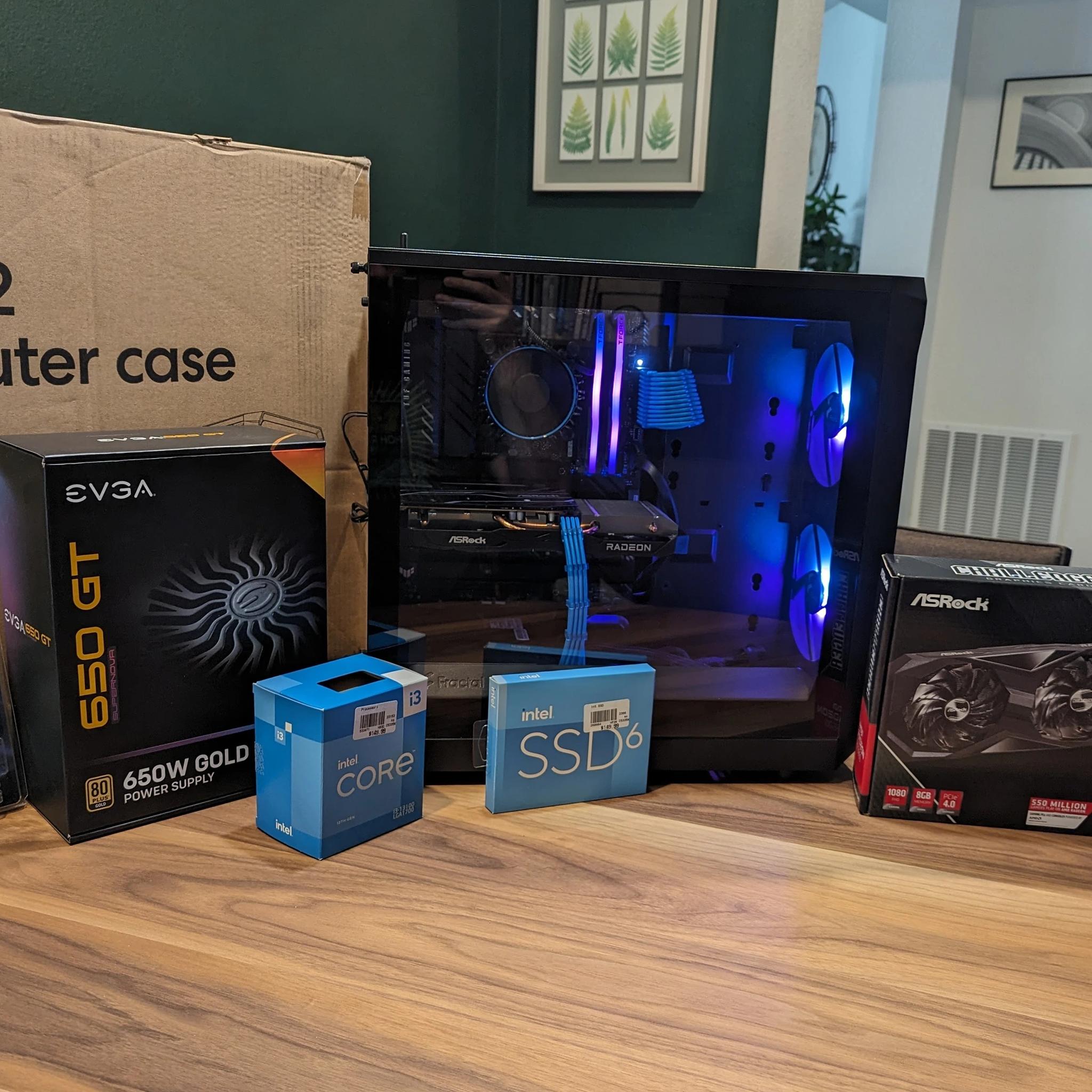 Entry Level RGB Budget Gaming PC - Brand New - Intel i3 13100 / Radeon RX6600 / 16GB RAM / 1TB SSD