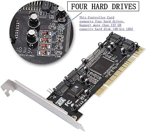 Sil3114 PCI SATA RAID Controller Card - 4 Port   1.5Gbps FOUR HARD DRIVE support / NAS