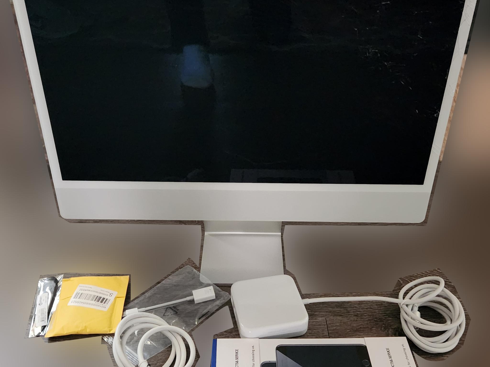 iMac 24" desktop computer damaged screen