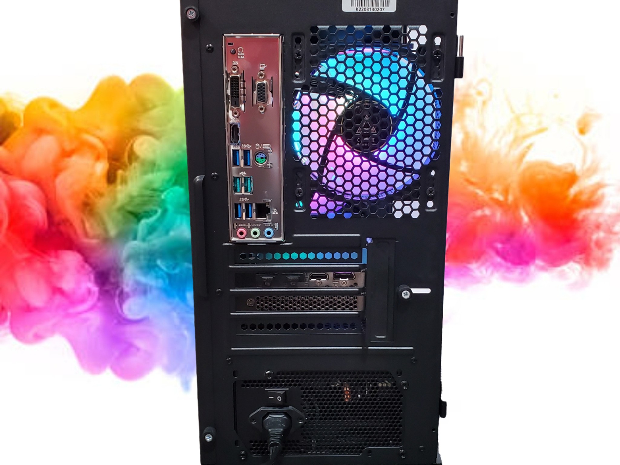 Watercooled: RX 6600 + Ryzen 7 + 16GB RGB RAM + 512GB SSD, 6 RGB Fans ( Black Gaming PC )