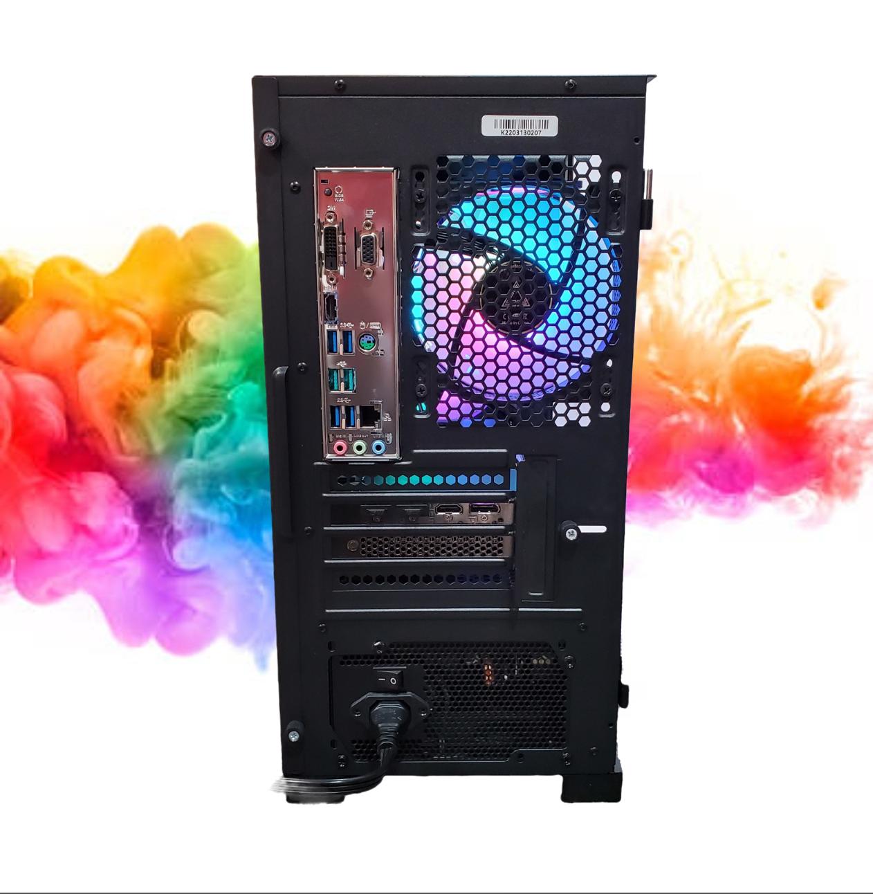 Watercooled: RX 6600 + Ryzen 7 + 16GB RGB RAM + 512GB SSD, 6 RGB Fans ( Black Gaming PC )