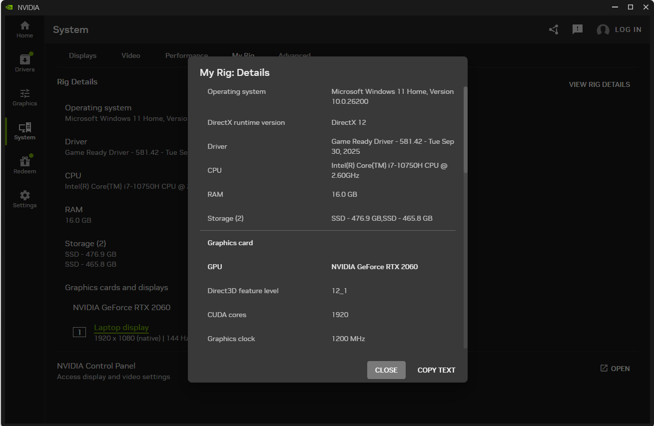 Lenovo Legion 7 15IMH05 RTX 2060