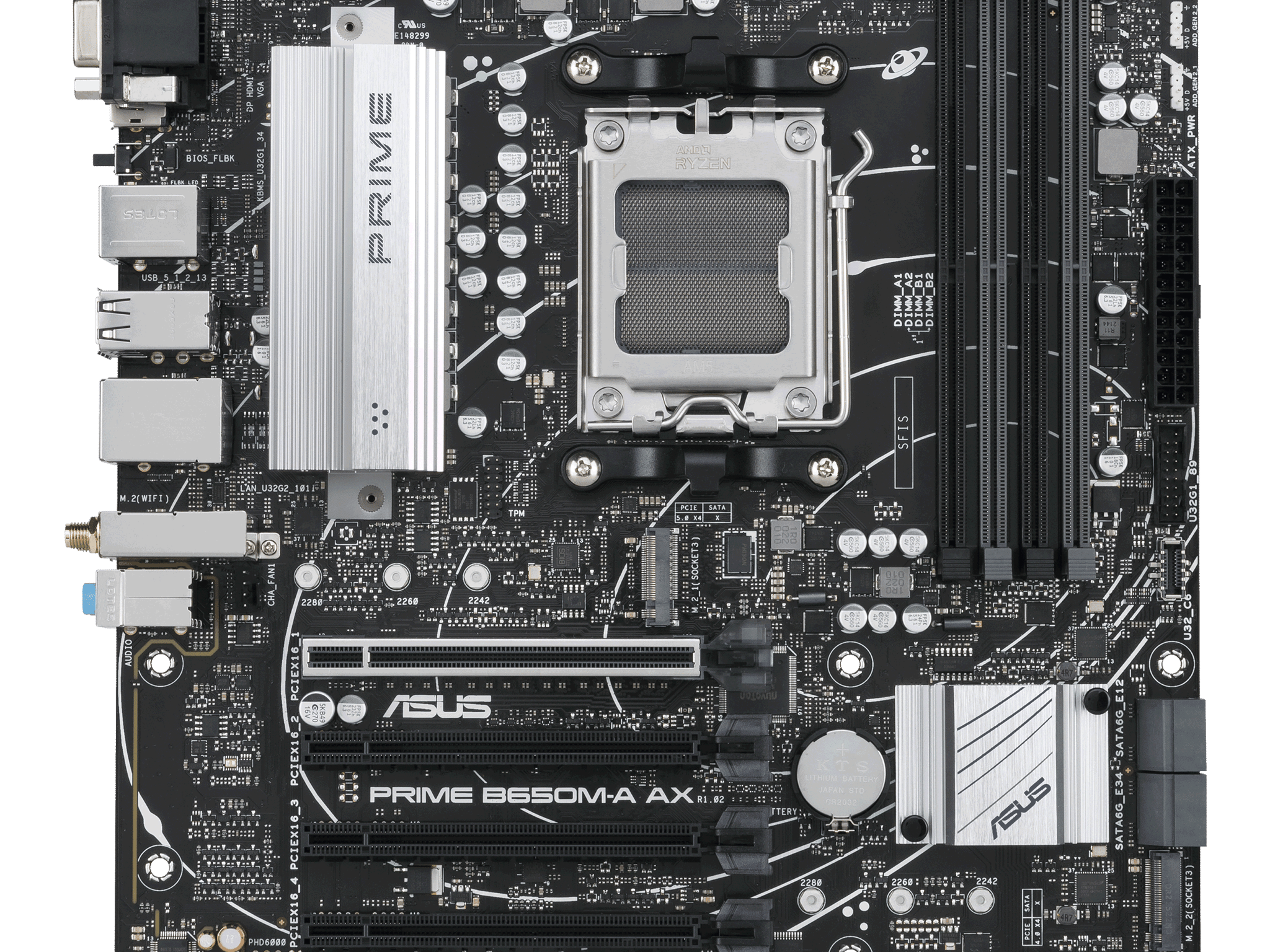 ASUS PRIME B650M-A AX AMD AM5 B650 MicroATX M.2 Desktop Motherboard A