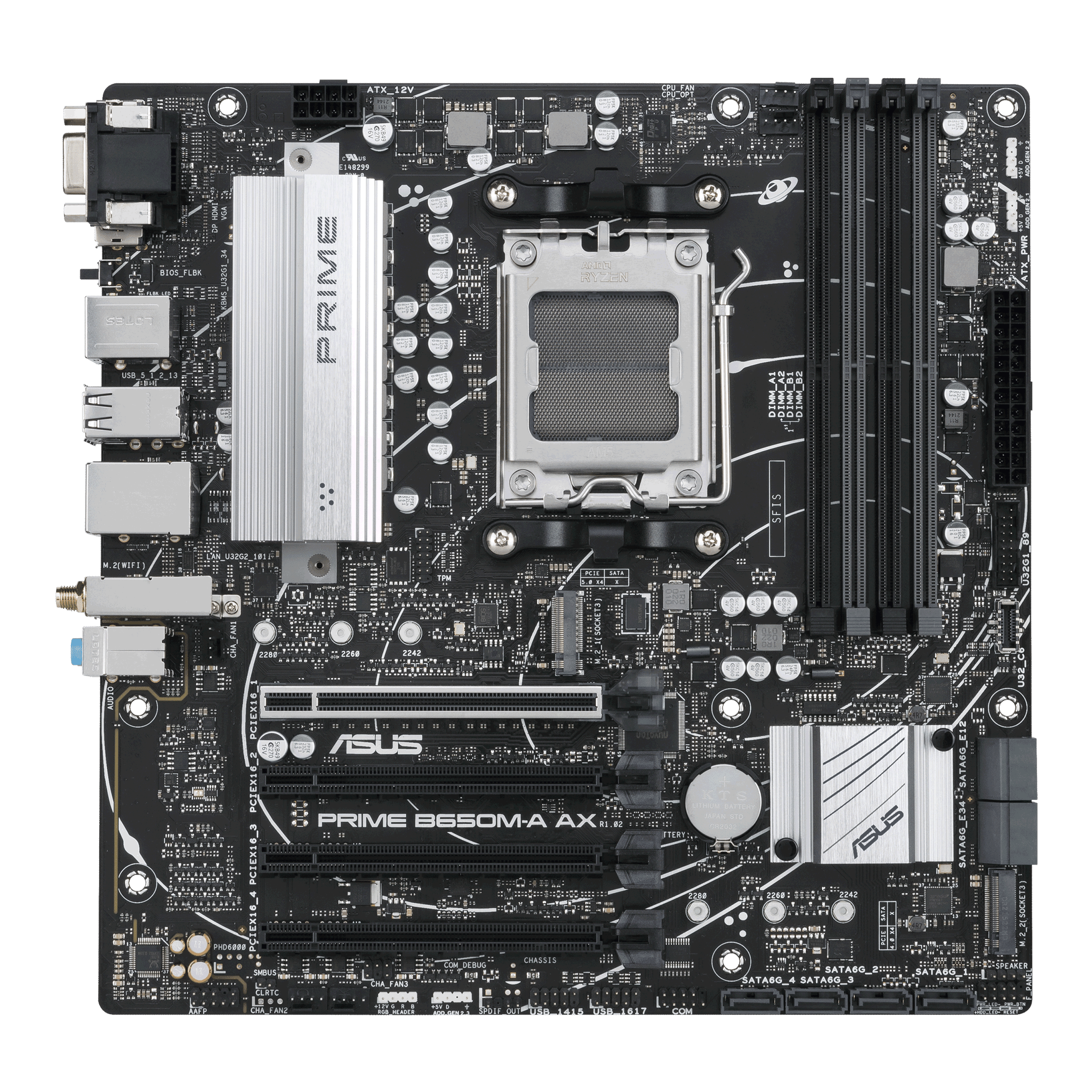 ASUS PRIME B650M-A AX AMD AM5 B650 MicroATX M.2 Desktop Motherboard A