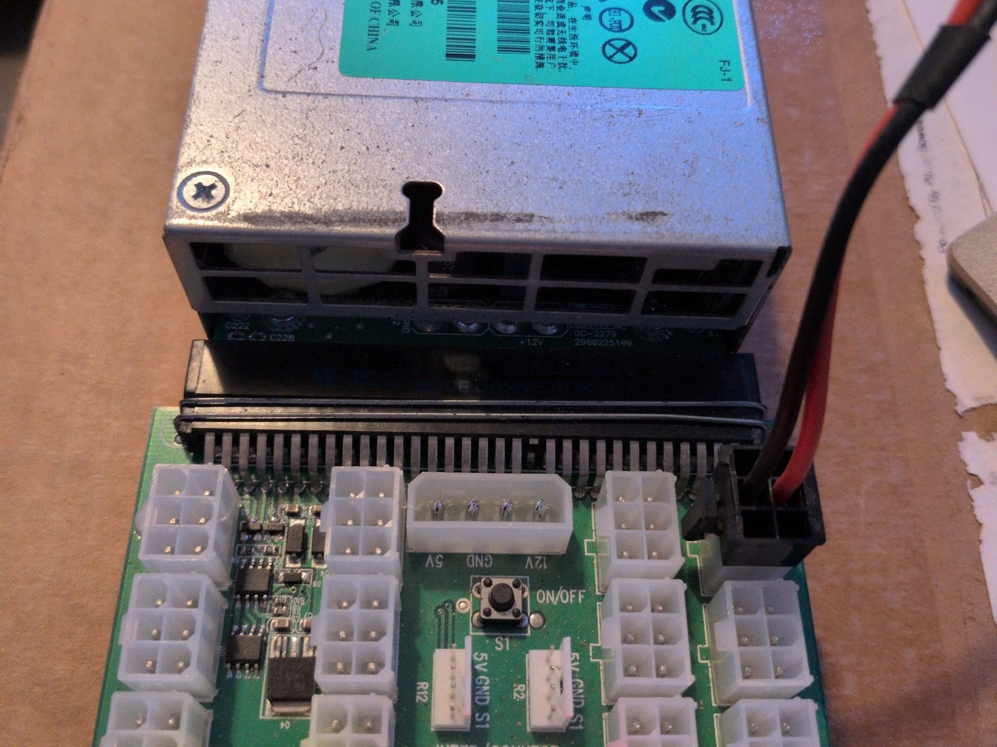 HP 1200W Server PSU Kit - Breakout Board Edge Chip - Parts/Repair