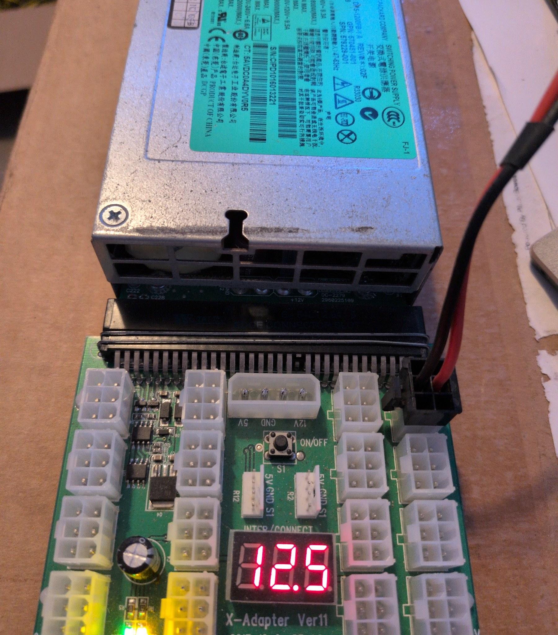 HP 1200W Server PSU Kit - Breakout Board Edge Chip - Parts/Repair