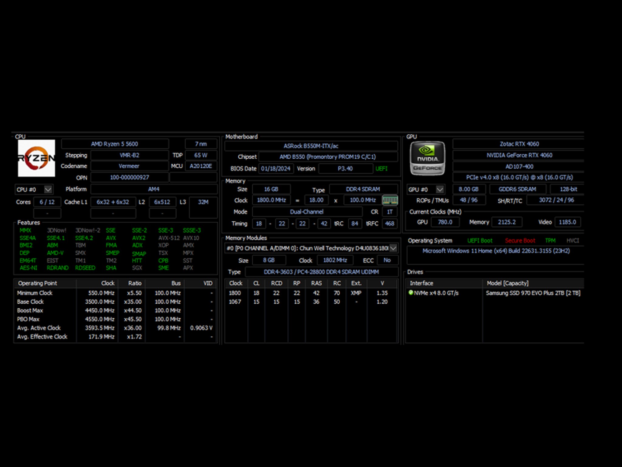 Newly Built Custom ITX Gaming PC - Ryzen 5600 | RTX 4060 | 2TB NVMe | 16GB DDR4 3600