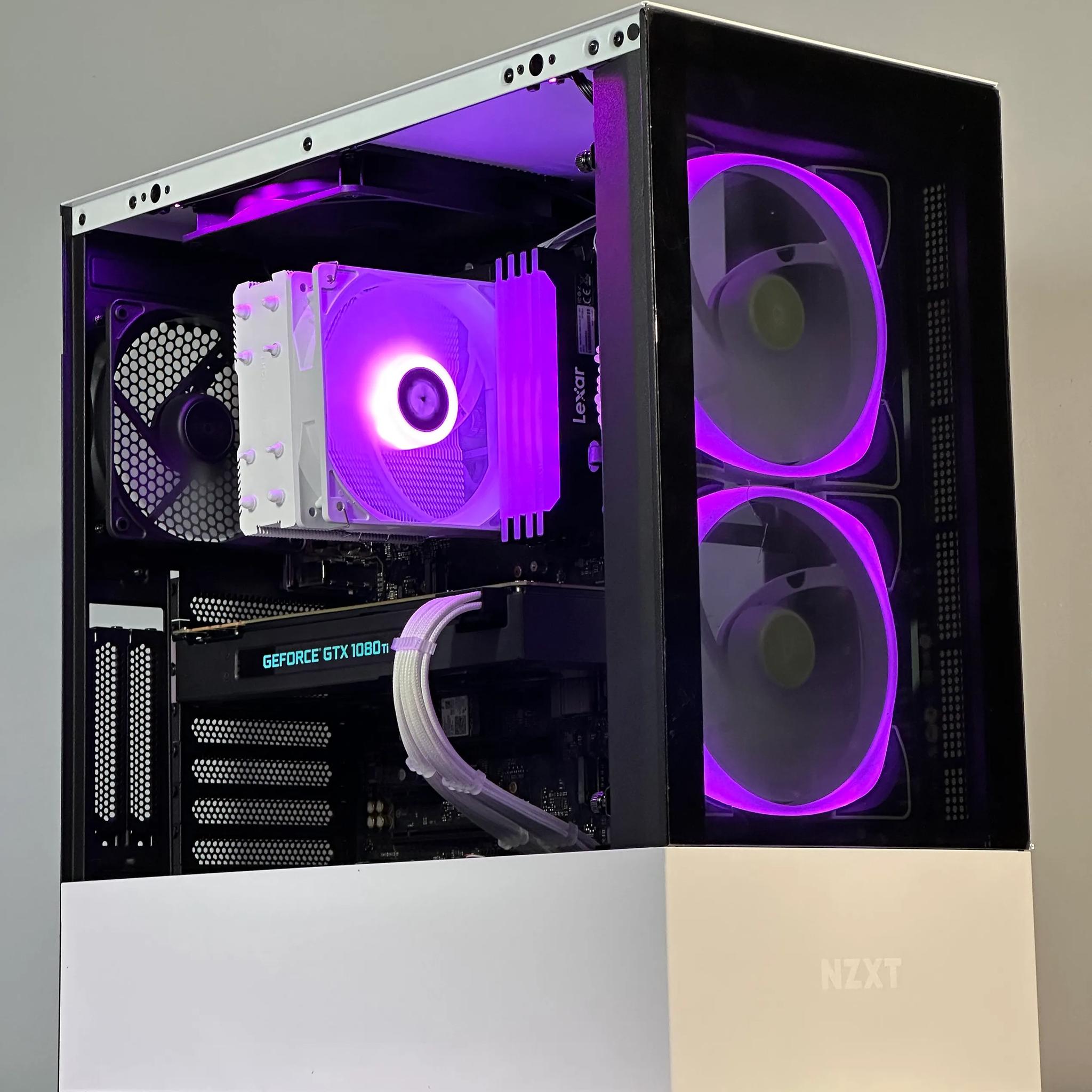 Intel i5 10400F/Nvidia GTX 1080ti Custom White RGB Gaming PC WIFI WIN11