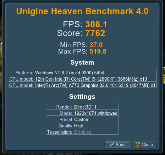 Acer Intel Arc A770 Predator BiFrost OC 16GB GDDR6 Graphics Card PCIE 4.0