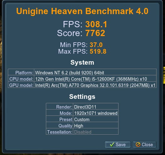 Acer Intel Arc A770 Predator BiFrost OC 16GB GDDR6 Graphics Card PCIE 4.0