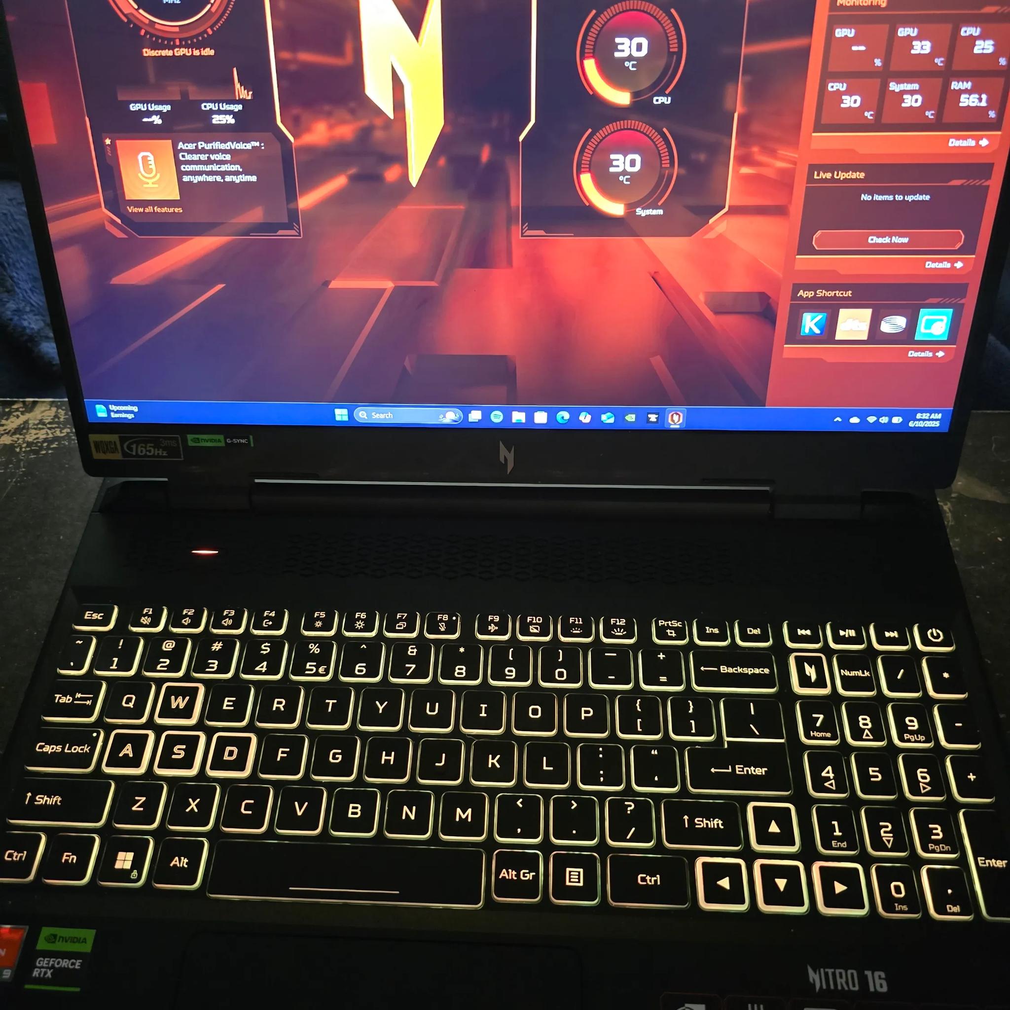 ACER NITRO 16 AMD RYZEN 9 7940HS, NVIDIA 4070 LAPTOP 8 GB RAM, SCREEN HAS SOME BAD PIXELS