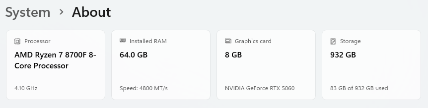AMD Ryzen 7 8700F 64GB DDR5 RAM GeForce RTX 5060 1TB NVMe SSD NZXT H7 Flow AM5 Gaming PC